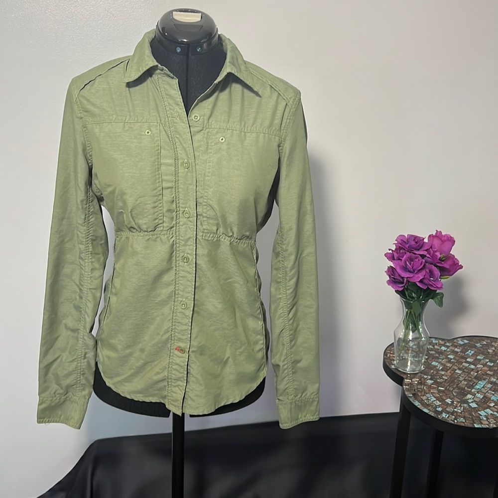 The North Face Light Weight Jacket Convertible Sleeves Military Green Size S